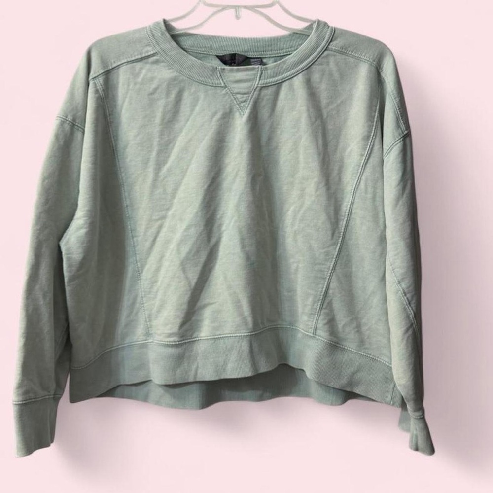 Women’s Danksin Crewneck Cropped Sweatshirt Oversized Mint Large